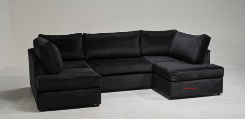 Black plush velvet high - plush,
