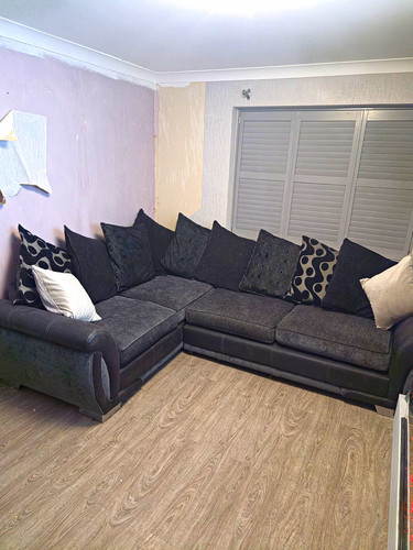 Dfs grey fabric corner sofa - grey,