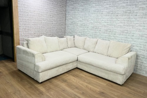 Cream cord jumbo - corner, sofa