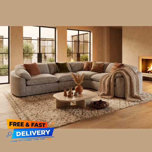 Helena grey large corner sofa - grey,