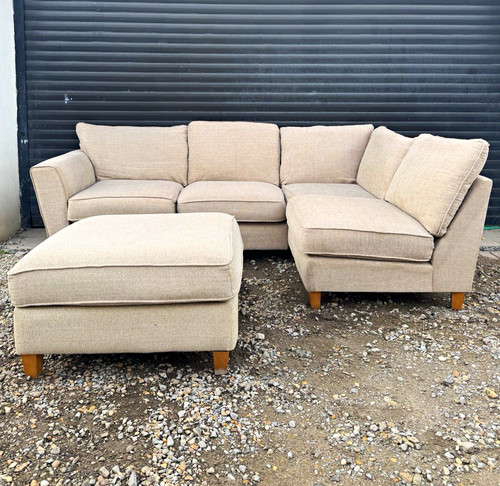 Beige scs shaped corner - shaped, sofa