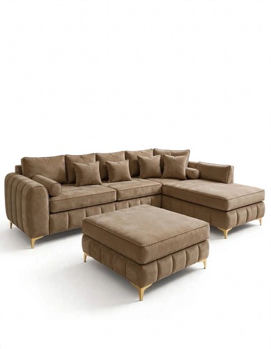 Taupe beige velvet - taupe,