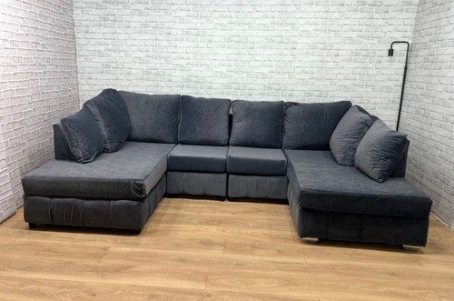 Large grey shape corner sofa - large, u-shape