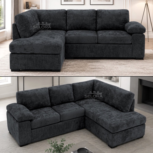 Amalfi corner sofa black - sofa,