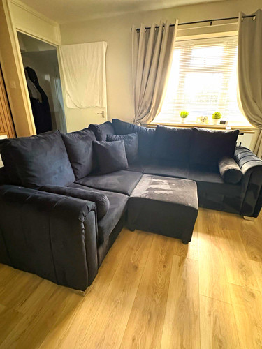 Black corner sofa with - corner,