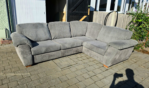 Dfs grey corduroy corner - corner, sofa