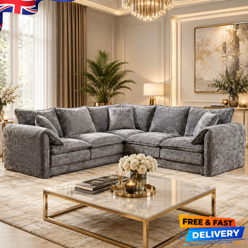 Solaya grey large corner sofa - grey,