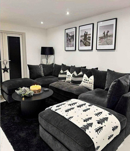 Black shape corner sofa - shape,