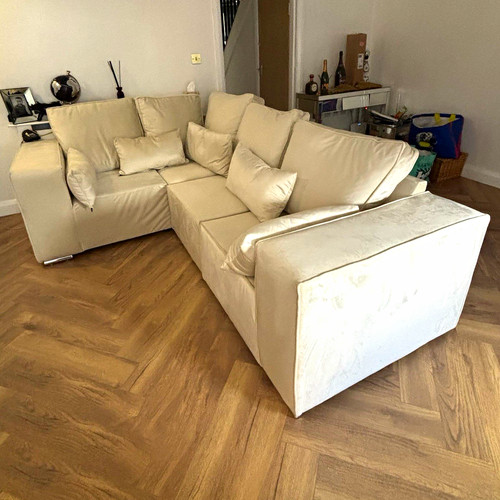 Beige mink fabric corner - mink, sofa