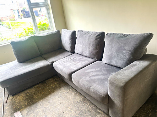 Grey fabric corner sofa - grey,