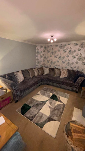 Grey velvet corner - sofa, 260cm