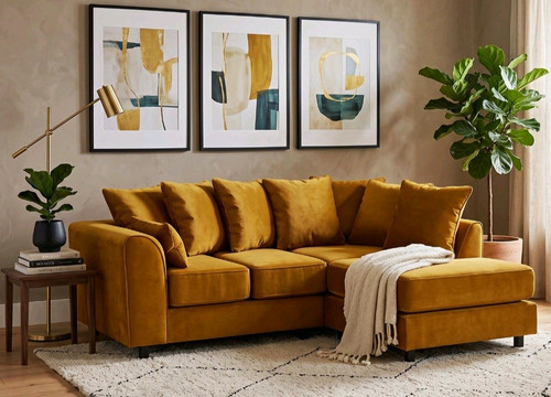 Shaped chaise corner sofa - l-shaped,