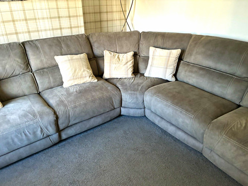 Grey fabric corner sofa - corner, solid