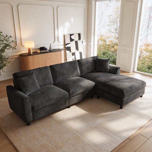 Shaped corner sofa - l, dark