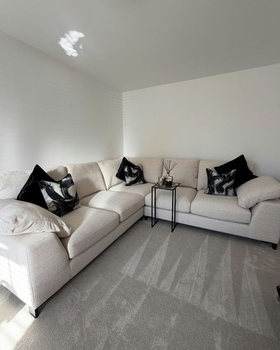 Cream corner sofa - sofa, seater